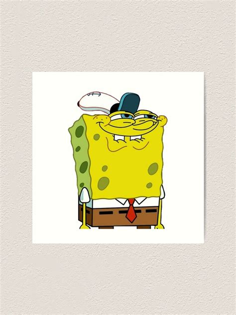 "spongebob smilling meme" Art Print by strangewallows | Redbubble