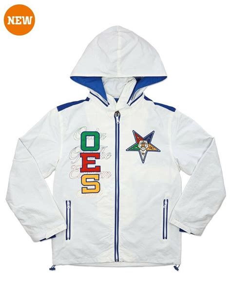 Order of the Eastern Star Jacket OES Sorority White Windbreaker Jacket