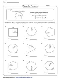 Area of Polygons Worksheets