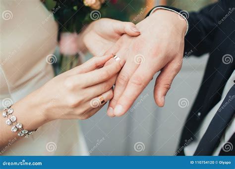 Wearing Wedding Ring Ceremony Tradition Stock Photo - Image of ceremony, love: 110754120