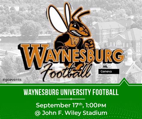 Waynesburg University Football home games will be played at John F. Wiley Stadium. Admission is ...