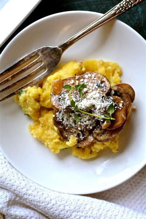 Cheesy Polenta with Wild Mushrooms & Thyme | Recipe | Creamy pasta ...