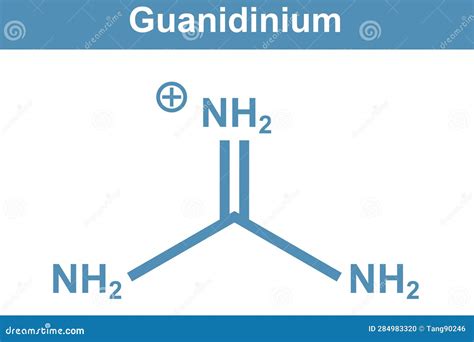 Chemistry Illustration of Guanidinium Cation in Blue Stock Illustration - Illustration of ...