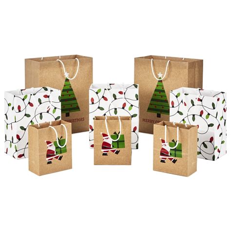 Hallmark Sustainable Christmas Gift Bags for Kids (8 Bags: 3 Small 6 ...