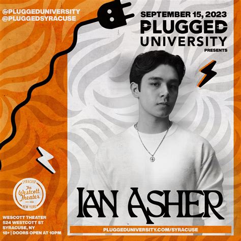 Plugged University Presents Ian Asher at Westcott Theater - Friday, Sep ...