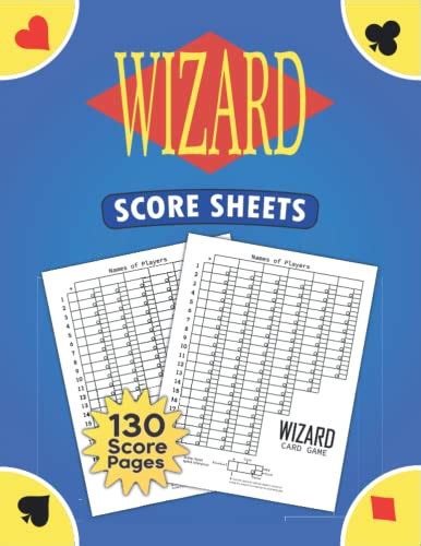 Wizard Score Sheets: 130 Large Score Pads For Scorekeeping, 8,5 x 11 inches by Score Booknote ...