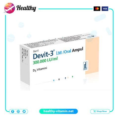 Devit-3 300,000 I.U/ml ( Vitamin D3 ) IM / Oral Ampoule - Healthy