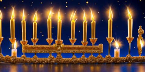 Premium AI Image | Hanukkah menorah with glowing candles