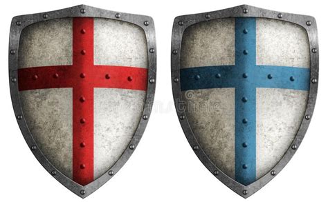 Medieval Crusader Shield Isolated Stock Photo - Image of object ...