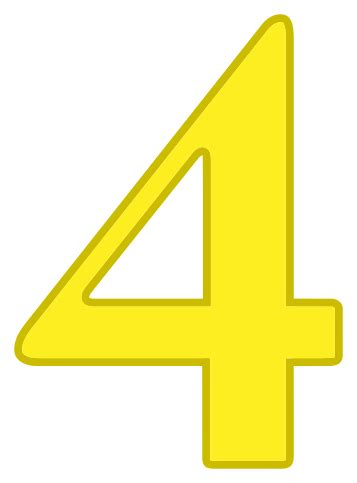 number 4 yellow