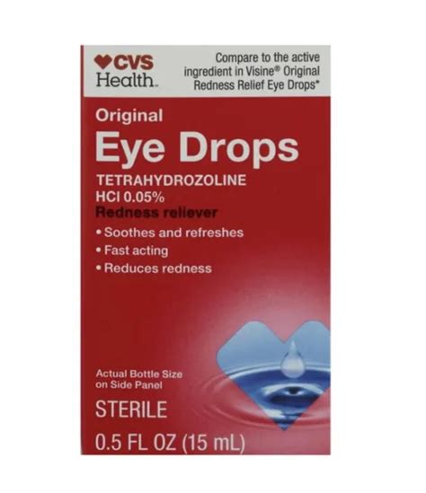 ORIGINAL EYE DROPS - REDNESS reliever 0.5 fl oz. /CVS Health $9.99 - PicClick