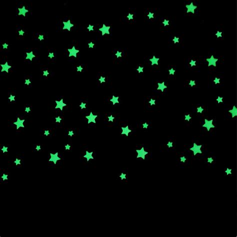 100PC Wall Stickers For Kids Rooms Beautiful Fluorescent Glow In The Dark Stars Plastic Wall ...