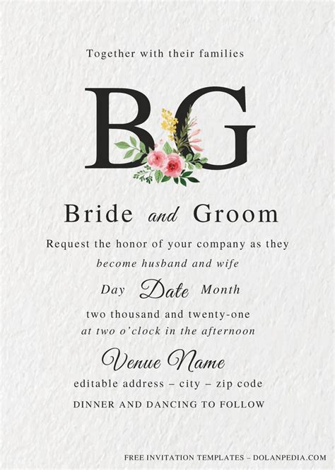 Elegant Wedding Invitation Templates - Editable With MS Word | Elegant wedding invitations ...