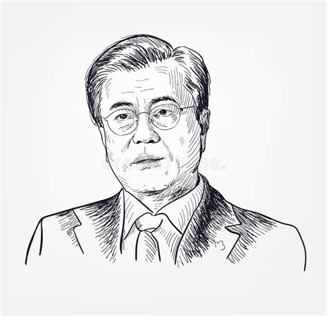 Moon Jae-in Portrait Illustration Editorial Photography - Illustration of korea, character ...