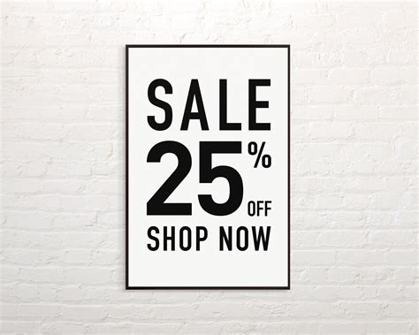 SALE 25% Off, Sign Download for Retail Shops or Boutiques, Small Business Supplies, Minimal ...