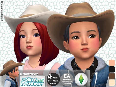 The Sims Resource - Toddler Cowboy Hat 4 Colors