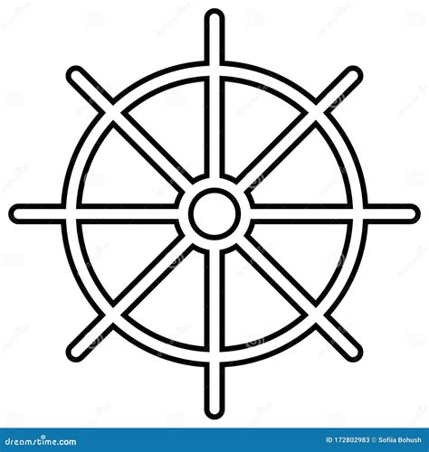 Dharmachakra. Wheel of Dharma - a Symbol of Buddhism and Hinduism Flat Vector Icon for Apps and ...