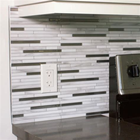 DIY Bathroom Adhesive Tile Backsplash - The Home Depot Blog