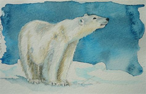 polar bear watercolor | Artwork | Pinterest | Bear watercolor, Watercolor and Paintings