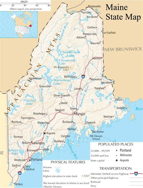 map of Maine | Maine State Map - A large detailed map of Maine State ...