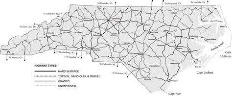 Highway Road Map Of North Carolina - North Carolina Highway 105 ...