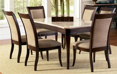 Contemporary Marble Top 8 Piece Dining Table and Chair Set | eBay