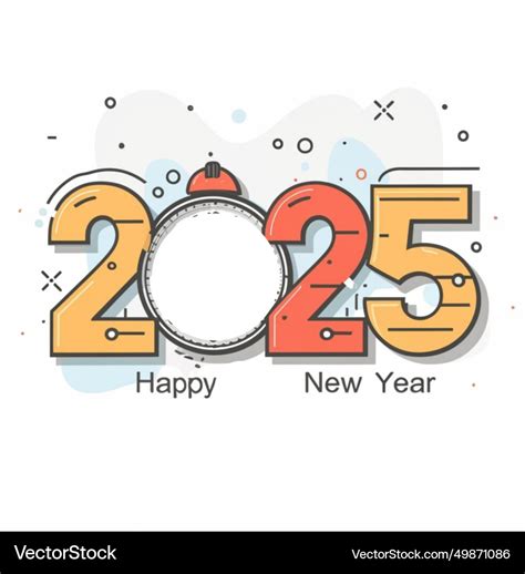 Happy new year 2025 text design Royalty Free Vector Image