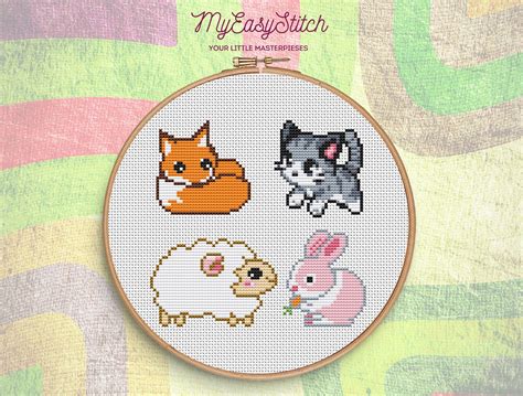 Baby Animals Cross Stitch Pattern Cross Stitch Baby Nursery | Etsy