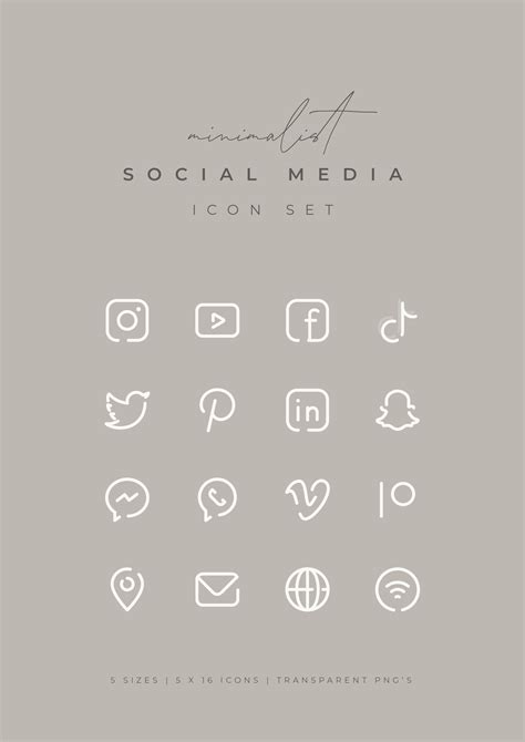 Nude Social Media Icons. Minimalist Social Media Logos. Neutral Aesthetics: Instagram, Youtube ...