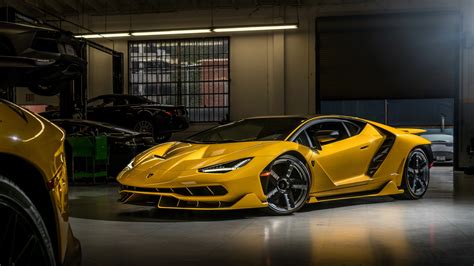 Tapeta na pulpit Lamborghini Centenario Coupé Żółty 1920x1080