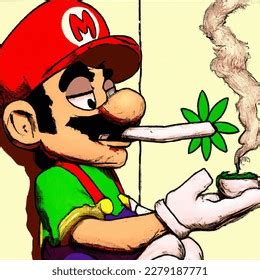 Vectorstyle Image Mario Smoking Weed Durch KI generiertes Bild 2279187771 | Shutterstock