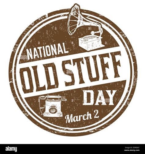 National old stuff day grunge rubber stamp on white background, vector illustration Stock Vector ...