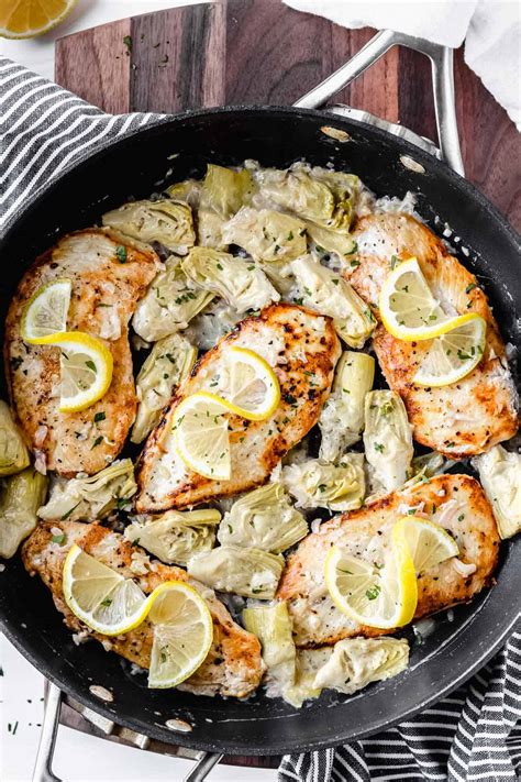 Creamy Lemon Artichoke Chicken - Delicious Little Bites