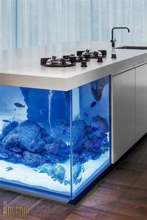 L-Shaped Kitchen Island Aquarium | Designs & Ideas on Dornob