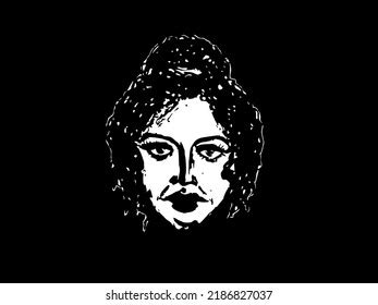 Girl Art Black White Stock Vector (Royalty Free) 2186827037 | Shutterstock