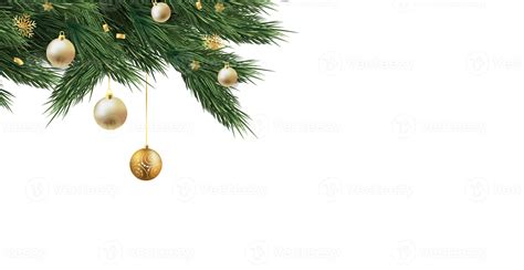 Christmas tree on white background, web template for festive ...