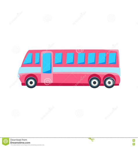 Pink Public Bus Toy Cute Car Icon Stock Vector - Illustration of model ...