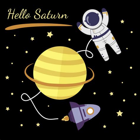 Astronaut Exploring Saturn Vector 187320 Vector Art at Vecteezy