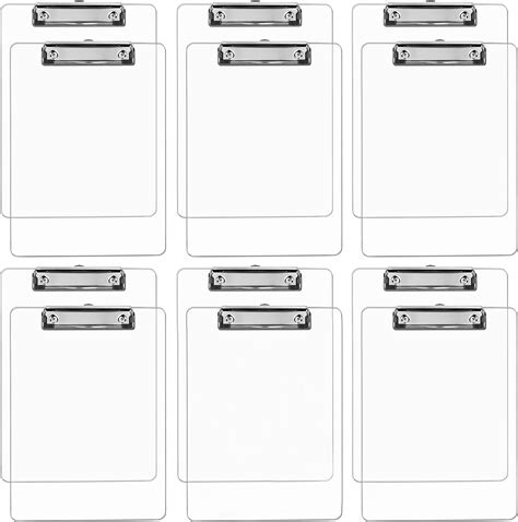 Amazon.com : Jetec 100 Sheets Basics Plastic Clear Clipboards Set of 6 ...