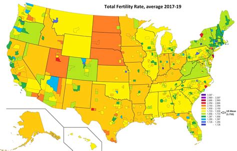 Total Fertility Rate in the US by state and... - Maps on the Web