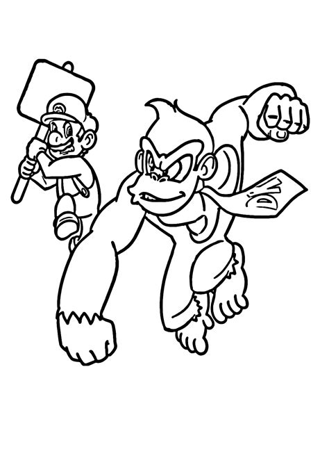 Mario Vs Donkey Kong Coloring Page - Free Printable Coloring Pages