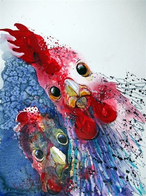 Roasted Chicken with Potatoes?!! (2015) Watercolour by Violeta Damjanovic-Behrendt | Watercolor ...