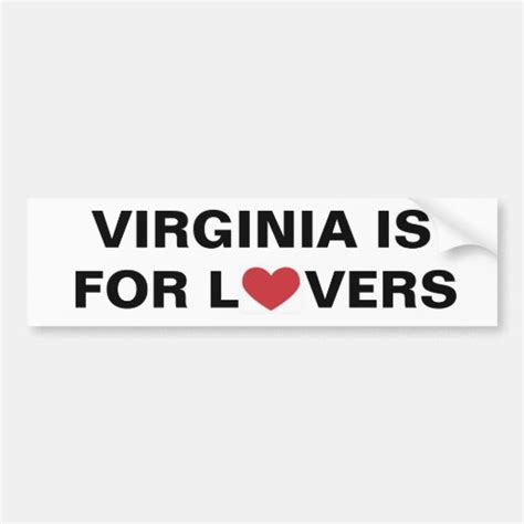 Virginia is for Lovers Bumper Sticker | Zazzle