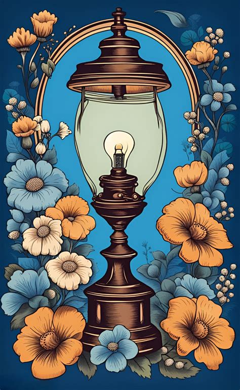 Lamp Surrounded By Flowers Free Stock Photo - Public Domain Pictures