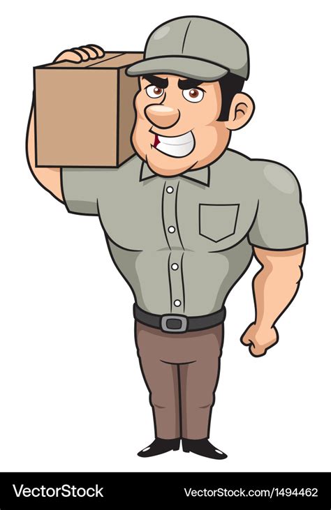 Cartoon delivery man Royalty Free Vector Image