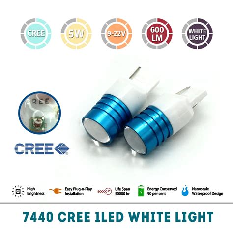 2018 Small Blub 7440 Blue car Light Bulb Lamp Reserve Lights car light source White Fog Tail ...