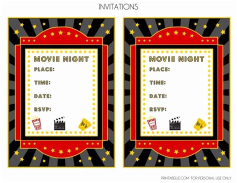 Printable Movie Ticket Invitation Inspirational Blank Movie Ticket Invitation Tem… | Movie night ...