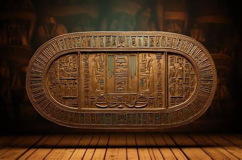 Premium AI Image | Cartouche an oval frame around a pharaohs name in ...