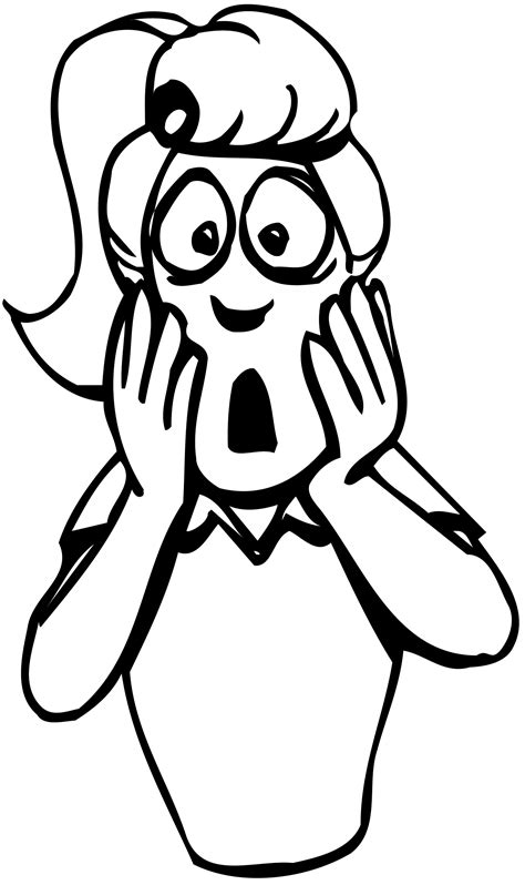 Afraid Face Clipart Black And White