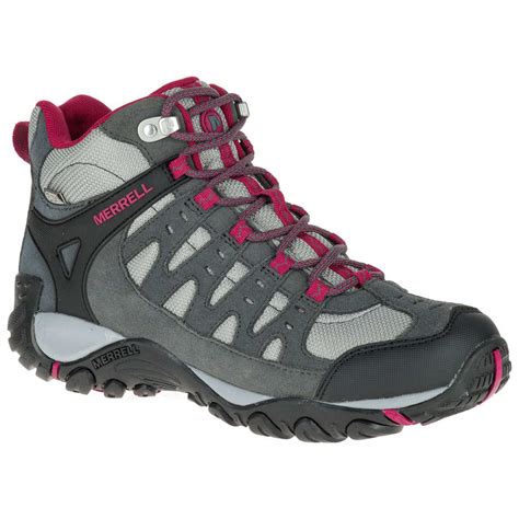 MERRELL Women’s Accentor Mid WP Hiking Shoes, Castlerock/Beet Red - Eastern Mountain Sports